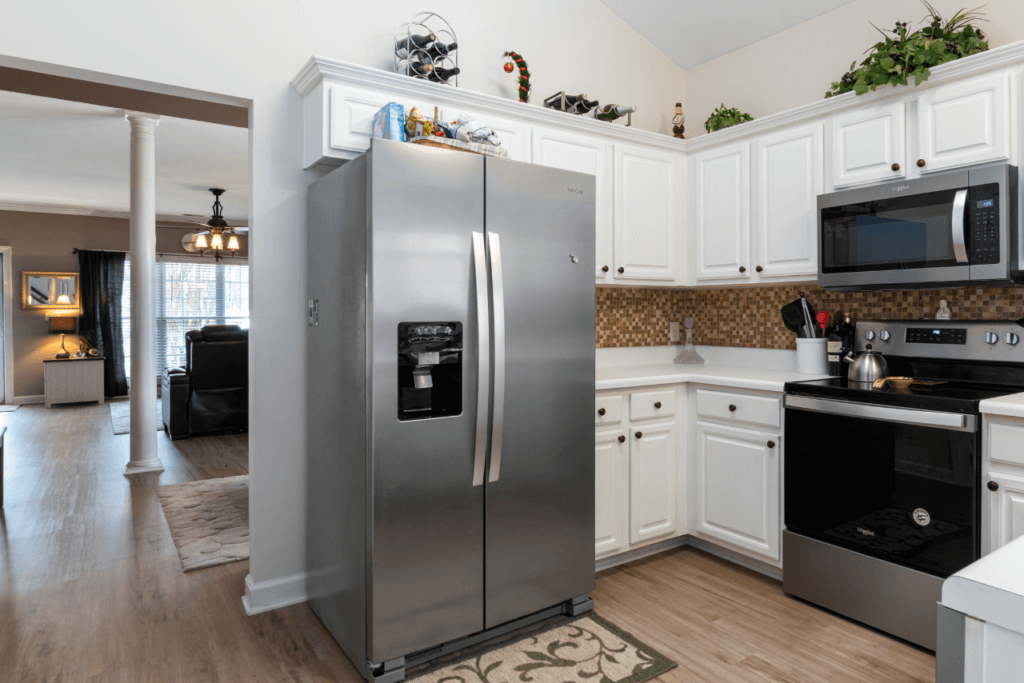 stainless steel refrigerator in kitchen